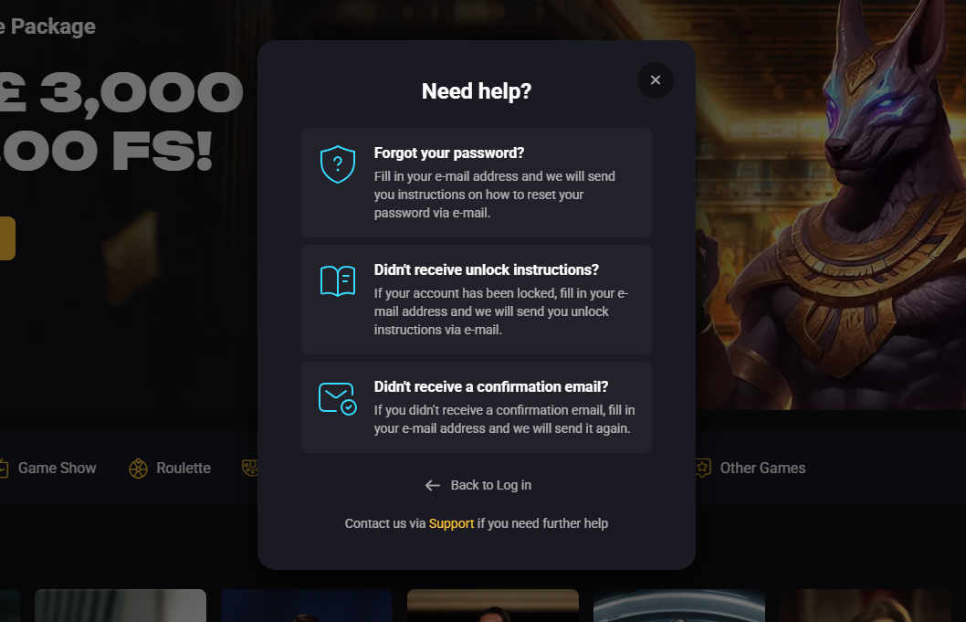 Amonbet Casino Login Probleme lösen
